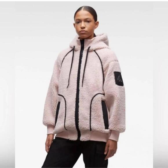 Moose Knuckle Sherpa Jacket Hoodie 3XL XXXL Light Pink Authenicated - Picture 1 of 9